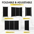 thumbnail image 2 of 3 Panel Privacy Screen, 6 Ft Tall Folding Room Divider, Freestanding Wall Partition, Black, 2 of 6