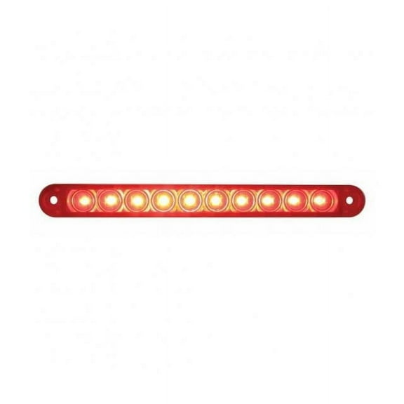United Pacific 10 LED 6 1/2 in Stop, Turn & Tail Light Bar - Red LED/Red Lens Led 39685B