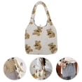 thumbnail image 5 of Langgg Women’s Shoulder Bag Bear Pattern Embroidery Lamb Cashmere School Bag Multifunctional Practical Large Capacity Shopping Cag, 5 of 5