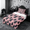 thumbnail image 3 of Erosebridal Ghost Graffiti Twin Sheets 3pcs,Cute Halloween Bedding,Dark Pink,1 Flat Sheet, 1 Fitted Sheet and 1 Pillowcase, 3 of 6