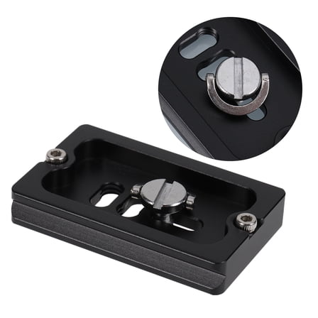KALLORY 1Pcs Black Aluminum Quick Release Plate for Camera Accessories 2.4x1.5x0.4in
