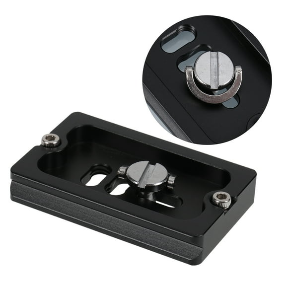 KALLORY 1Pcs Black Aluminum Quick Release Plate for Camera Accessories 2.4x1.5x0.4in