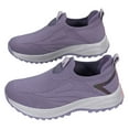 thumbnail image 4 of Womens Platform Sneakers Breathable Slip on Walking Shoes Nonslip Low Top Tennis Shoes Comfortable Arch Support Nursing Shoes Purple Size 8.5, 4 of 5