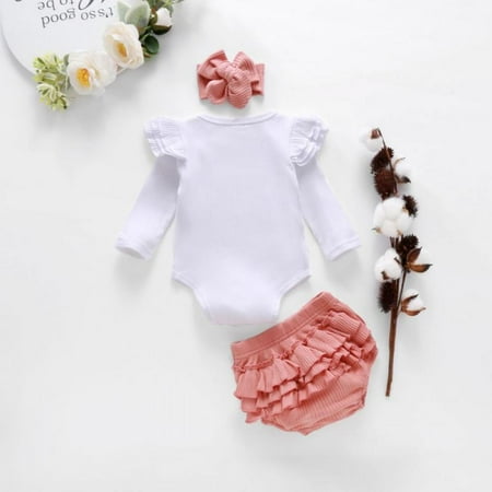

Synpos 0-18Months Baby Girl Suit Casual Lovely Comfortable Soft Long Sleeve Flying Sleeve Briefs