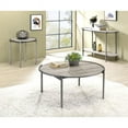 FOA Set of 3 Mordicai Metal Living Room Tables in Light Gray - Walmart.com