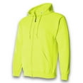 thumbnail image 5 of Gildan High Visibility Hoodie | Full-Zip Safety Hoodie for Men, Hi-Vis Work Clothes, Green Fleece Pullover Sweatshirt, 50/50 Cotton/Polyester - Size 2XL, 5 of 5