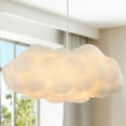 thumbnail image 4 of JONATHAN Y Zephyr 23" 2-Light Modern Contemporary Silk LED Cloud Pendant, White, 4 of 12