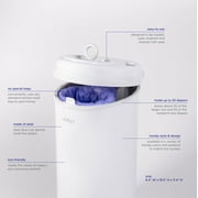 Ubbi Stainless Steel Diaper Pail, Odor Locking, No Special Bag Required, Award-Winning, Registry Must-Have, White