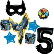 Mayflower Products Batman 5th Birthday Party Supplies and Bat Mask Balloon Bouquet Decoration