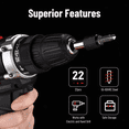thumbnail image 2 of TFixol 22-Piece Dual-End Damaged Screw Extractor Set with Reverse Thread Design, High-Speed Alloy Steel, 60mm Knurled Shank, Portable Toolbox Included, 2 of 6