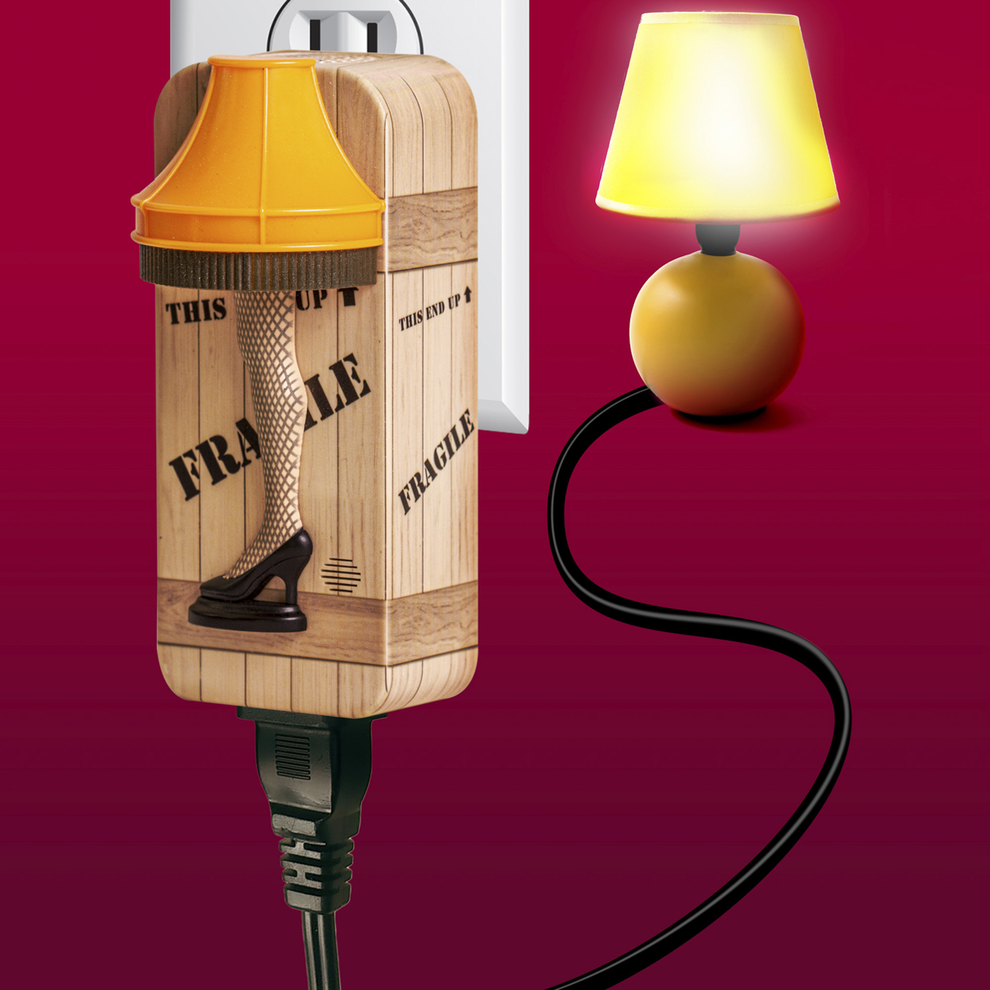 The Clapper CL853R12-XCP12 Leg Lamp Night Light A Christmas Story Automatic  Battery Powered LED Brown - pack of 12