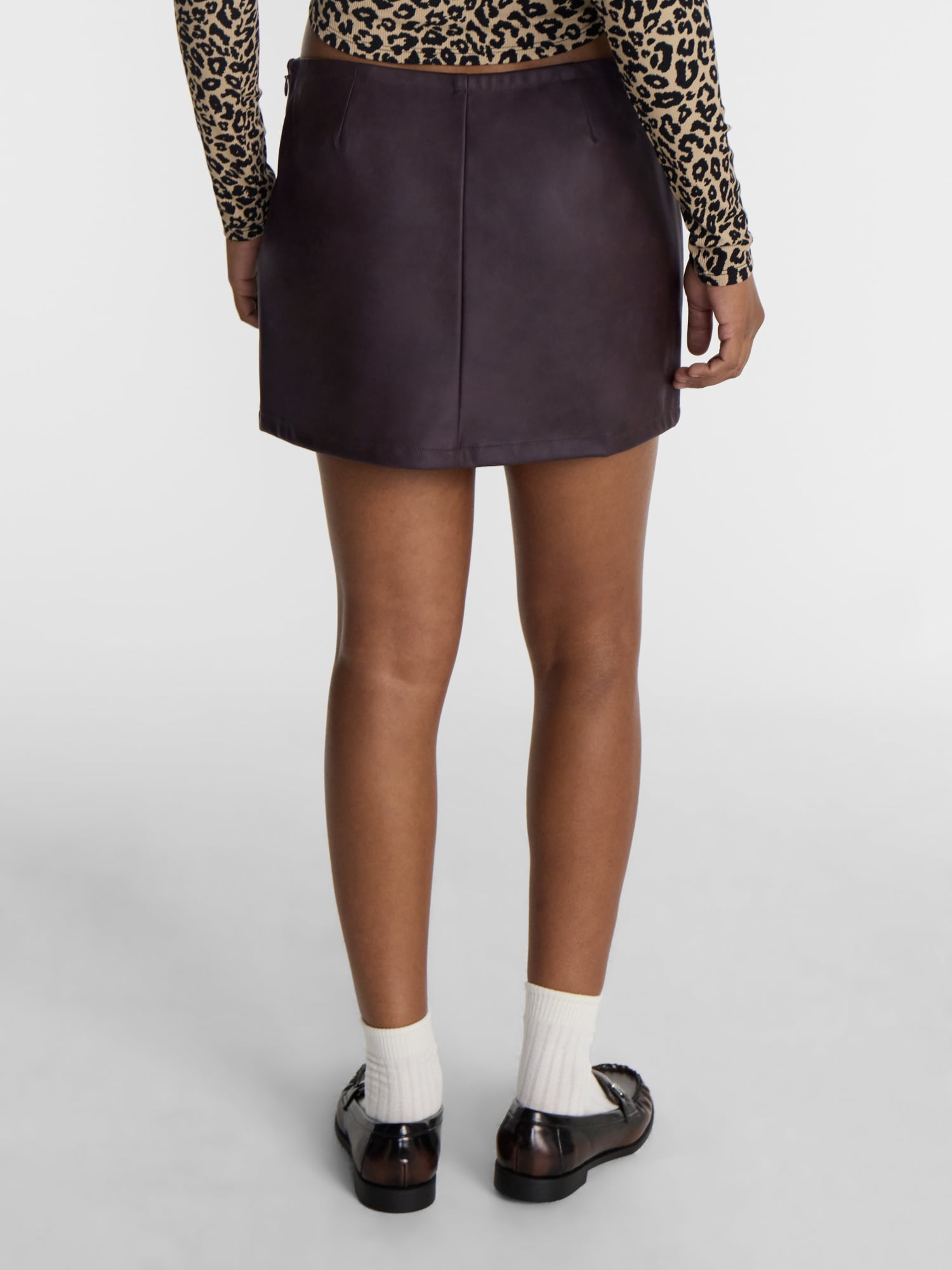 No Boundaries Grommet Faux Leather Mini Skirt, Women’s XXS-XXL