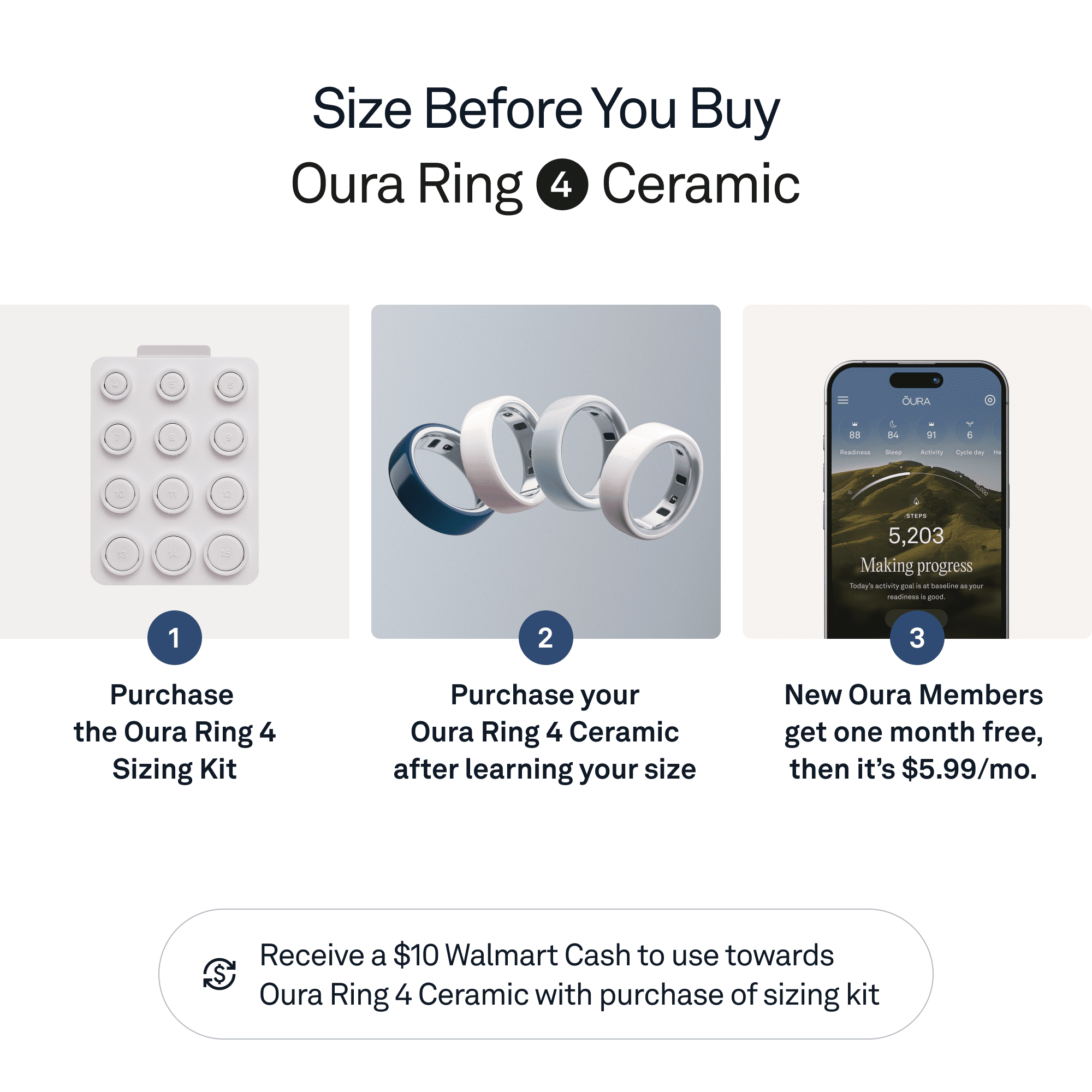Oura Ring 4 Ceramic, Midnight Blue, Size 14, Smart Wearable, Sleep, Fitness & Heart Rate Tracker, 8-Day Battery (Size Before You Buy)