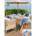 thumbnail image 5 of Outdoor Tablecloth with Umbrella Hole for Patio/Picnic/Party/Camping, Sea Turtle Coastal Waterproof Table Cloth Rectangle Table Cover Washable, Blue Red Summer Beach Coral Nautical Vintage (52"x 70"), 5 of 8