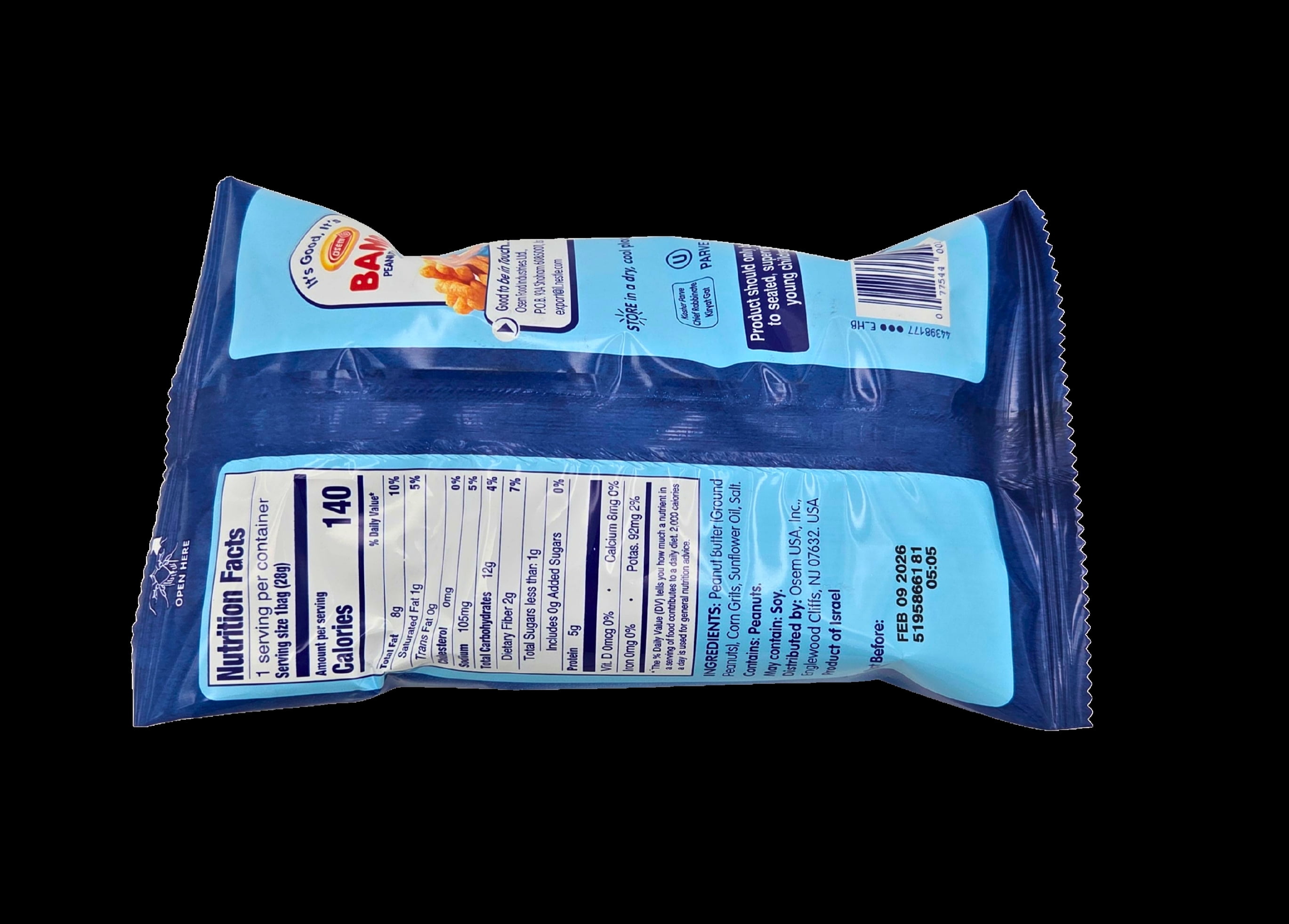 (12 pack) Osem Bamba Peanut Butter Puffs, 1oz