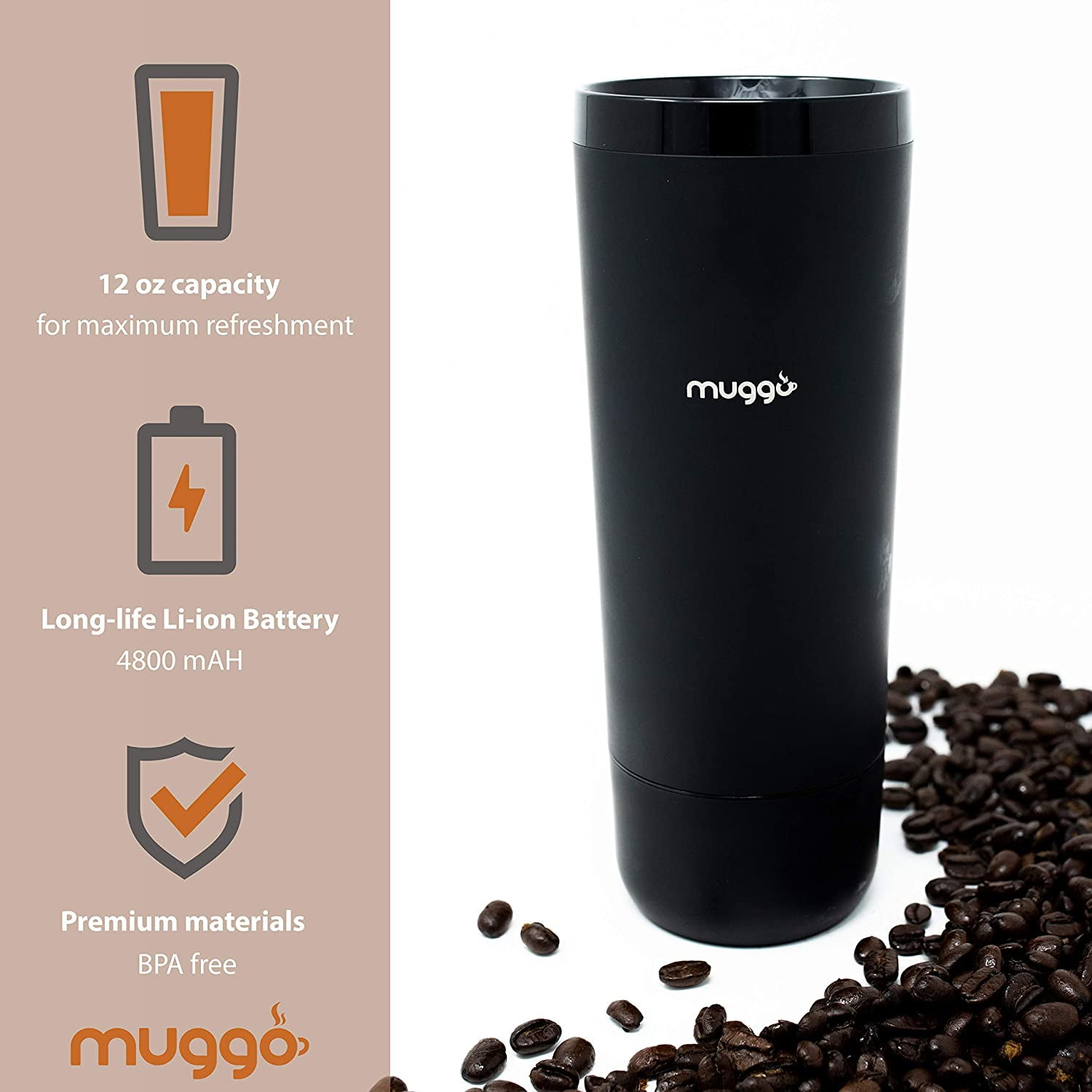 muggo 12 oz. Black Stainless Steel Temperature Control Mug MUG-002 - The  Home Depot