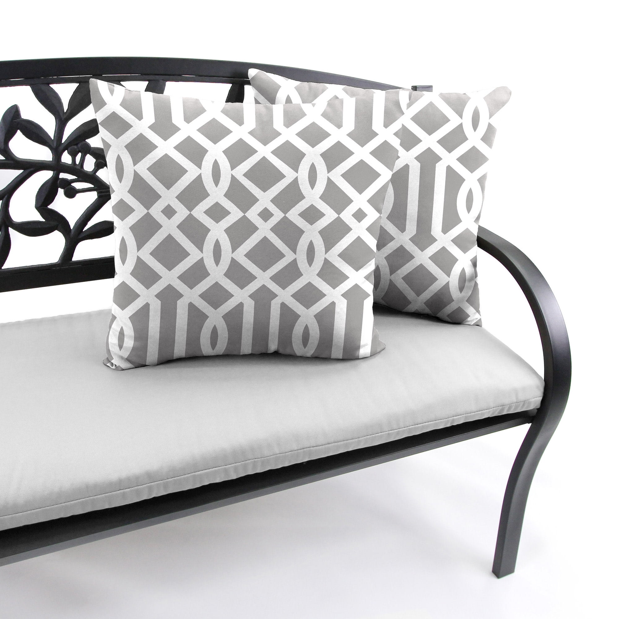 Jordan Manufacturing 18" x 18" Chauncey Pumice Gray Geometric Square Outdoor Throw Pillow (2 Pack)