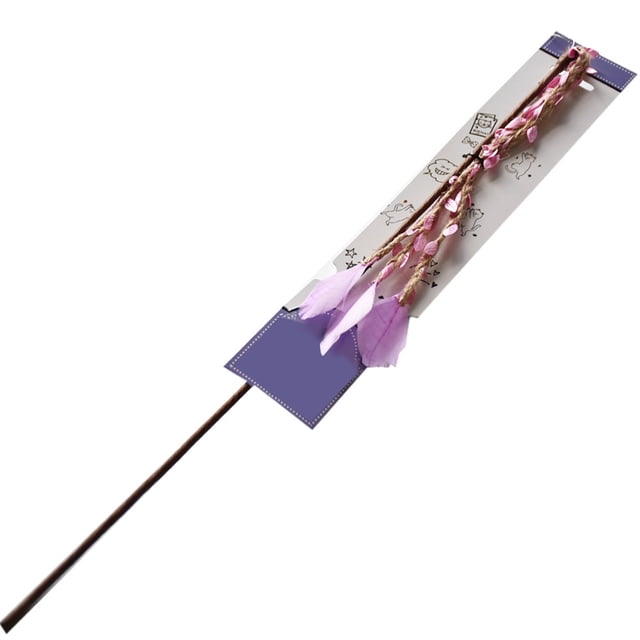 Cat Feather Wand Bell Interactive Flexible Kitten Wand Toy Cat Teaser Cat Wand