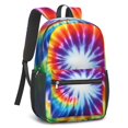 thumbnail image 2 of Red and Green Tie Dye Pattern 17" School Backpacks for Teens,Waterproof Oxford Fabric,S-Shape Padded Straps for School,Travel,Hiking,Camping, 2 of 6