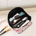 thumbnail image 2 of FORMRS Makeup Bag Travel Cosmetic Organizer for Women Fold Flat Zipper Pouch with Handle, Pink Floral, 2 of 8