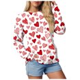 thumbnail image 4 of vigerkar Valentine Sweatshirt Women Oversized Hearts Long Sleeve Shirt Heart Sweatshirts Gift for Her (Watermelon Red, XXL), 4 of 9