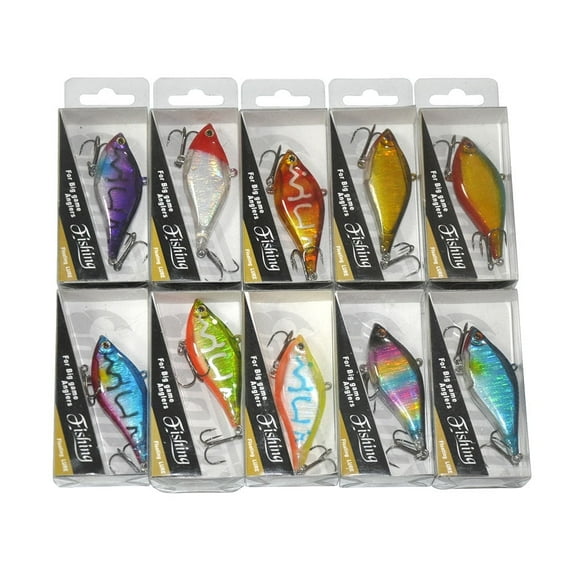 10pcs 2.6inch 0.32oz Hard Fishing Lures Baits Vibration VIB Lipless Crankbaits With individual Box