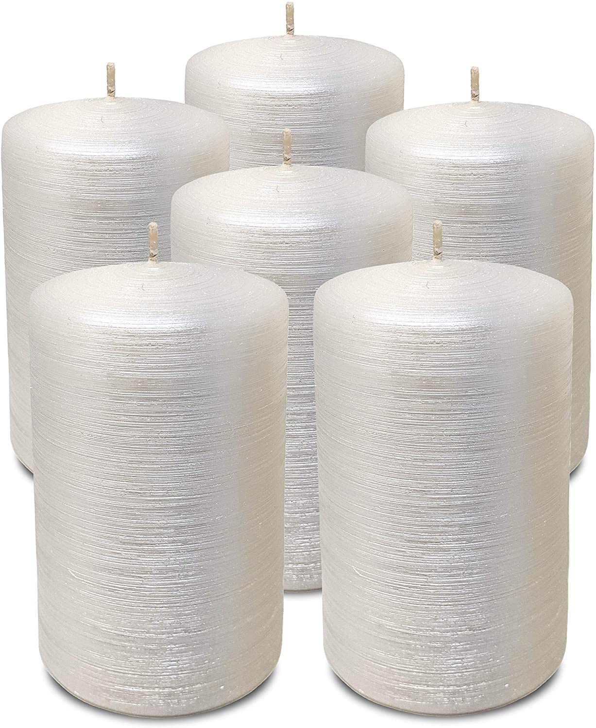 Hyoola, 2.4 x 4 inch Unscented Dripless Brushed Metallic Pillar Candles