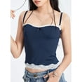 thumbnail image 4 of Rdhnmea Women Y2k Cami Tank Tops  Sexy Lace Trim Spaghetti Strap Camisole Backless Summer Going Out Crop Top Streetwear, 4 of 9
