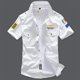 thumbnail image 4 of Camisa casual de manga corta de verano para hombre, moda de primavera y verano, camisa bordada de algodón elegante, corte entallado, 4 of 6