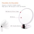 thumbnail image 2 of 5X Magnifying Double Sided Mirror Makeup Mirror Hand Held Mirror with Folding Handle (White), 2 of 5