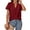 Y:Red, variant on Fancyglim Women Short Sleeve Blouse Notch V Neck Summer Tops Burgundy L