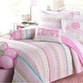 thumbnail image 3 of Cozy Line Home Fashions Pink Greta Floral Stripe Bolster Décor Throw Pillow, 3 of 3