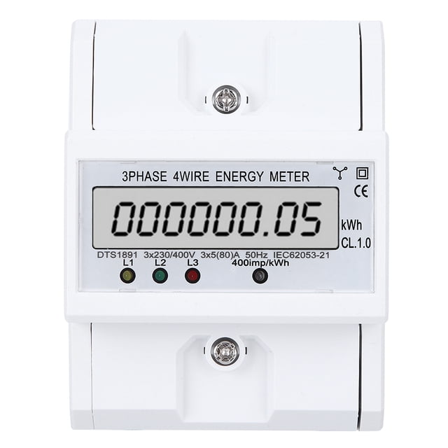Power Consumption Energy Meter,Energy Meter 3Phase 4Wire Wattmeter Din Rail Energy Meter Luxury Finish