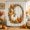 Orange, Brown, White, variant on Thanksgiving Shower Curtain, Waterproof Shower Curtains for Bathroom, Fall Farmhouse Pumpkin Maple Leaves Wreath Washable Fabric Bathtub Curtain Set Bath Decor with 12 Hooks 48"x72"