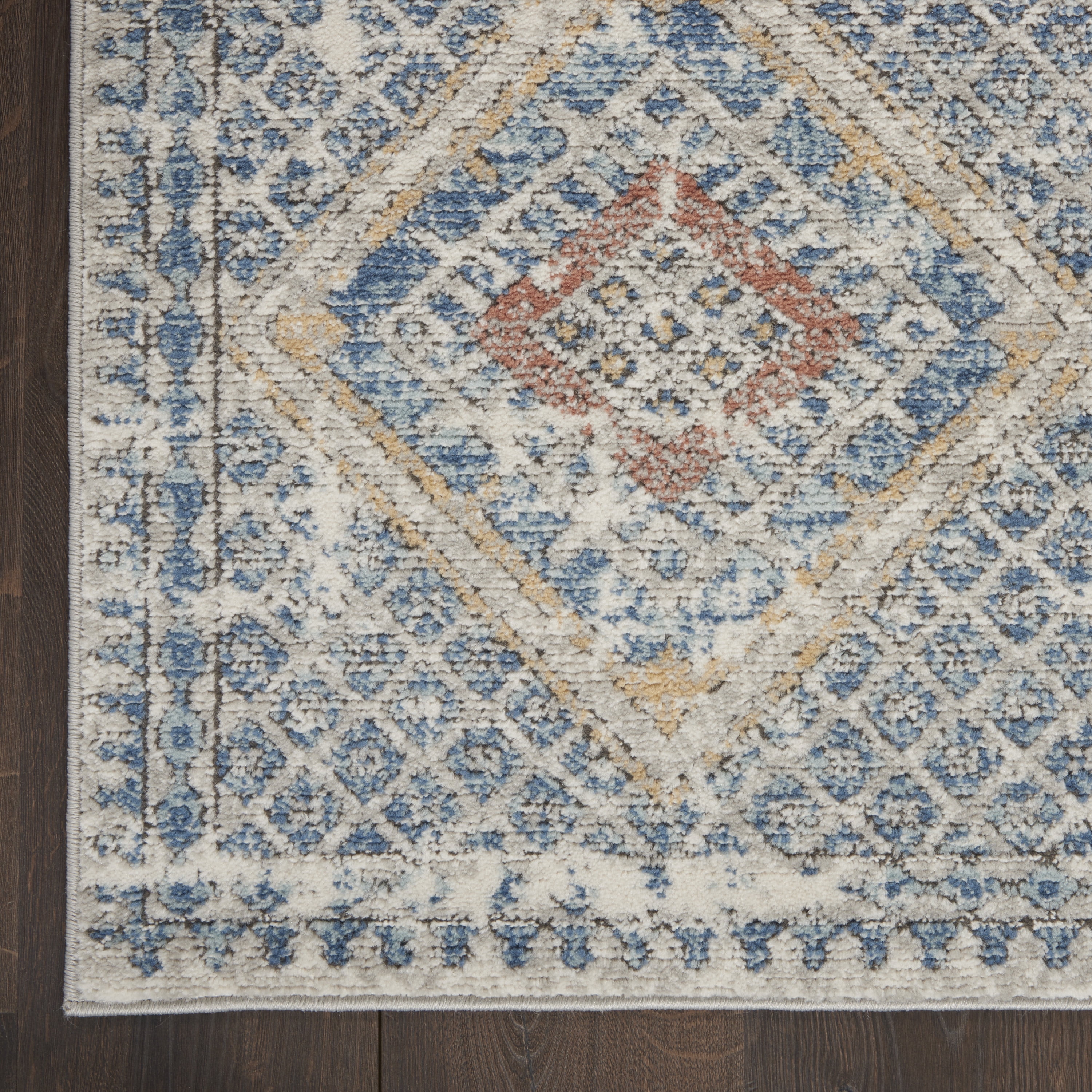 Nourison Concerto Distressed  Contemporary Blue/Ivory Area Rug