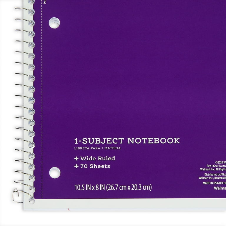 Pen Gear Wide Rule 1 Subject Notebook 10.5