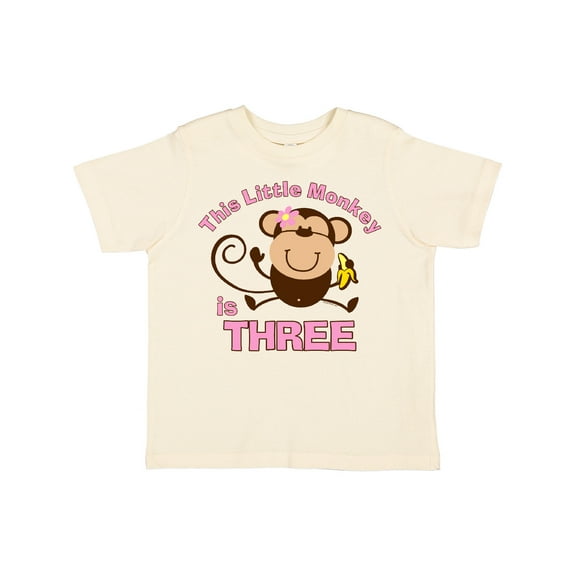 Inktastic Little Monkey Girl 3rd Birthday Girls Toddler T-Shirt