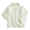 thumbnail image 2 of LYHao Kids Thermal Underwear Base Layer Top High Neck Warm Long Sleeve Shirt For Girls And Boys Winter Soft Breathable Fabric Sizes 5-6 Years(White), 2 of 4