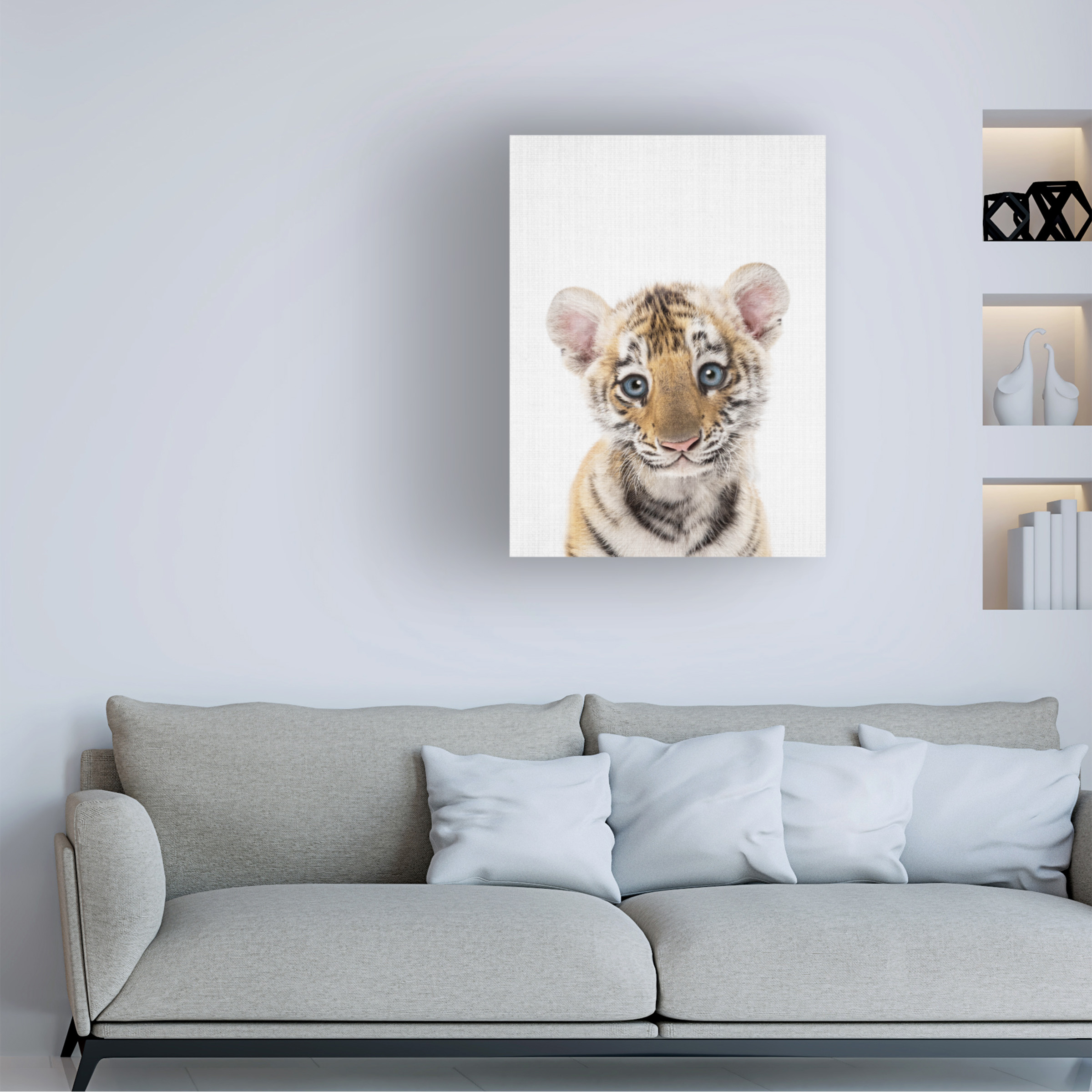 Lola Peacock 'Peekaboo Baby Tiger' Canvas Art