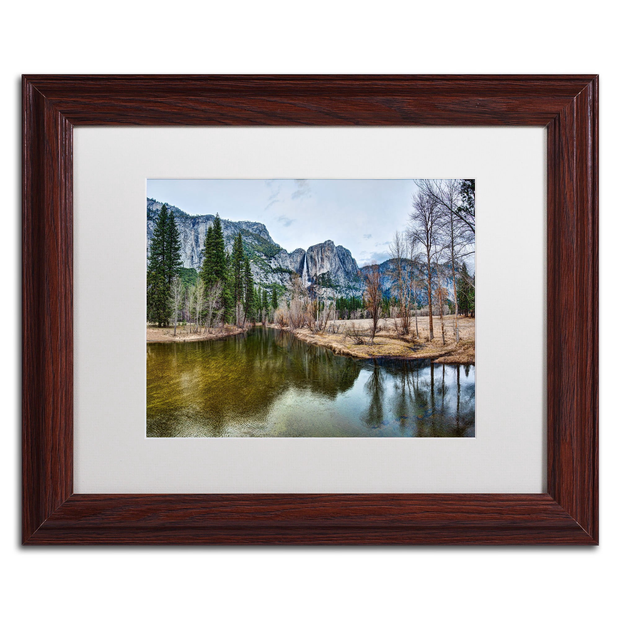 Trademark Fine Art "Yosemite National Park - California-III" Canvas Art by David Ayash, White Matte, Black Frame