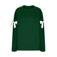 thumbnail image 4 of Women's Christmas Sweatshirt Plus Size Long Sleeve Bow Crewneck Pullover Oversized Casual Party Printed Tops Fall Winter Cozy Sweatshirt, 4 of 6