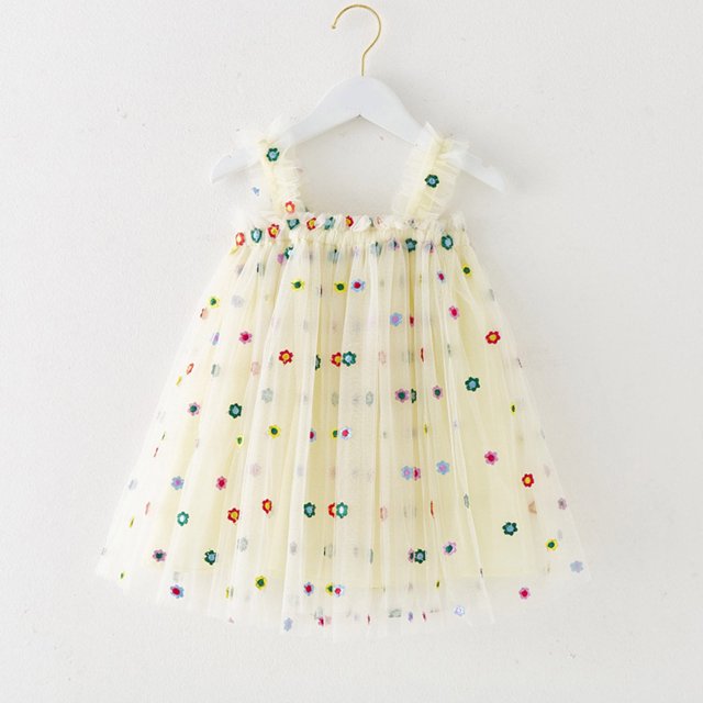 Robes Décontractées Sans Manches Tutu pour Filles Tout-Petits Robes en Tulle 5-6 Ans