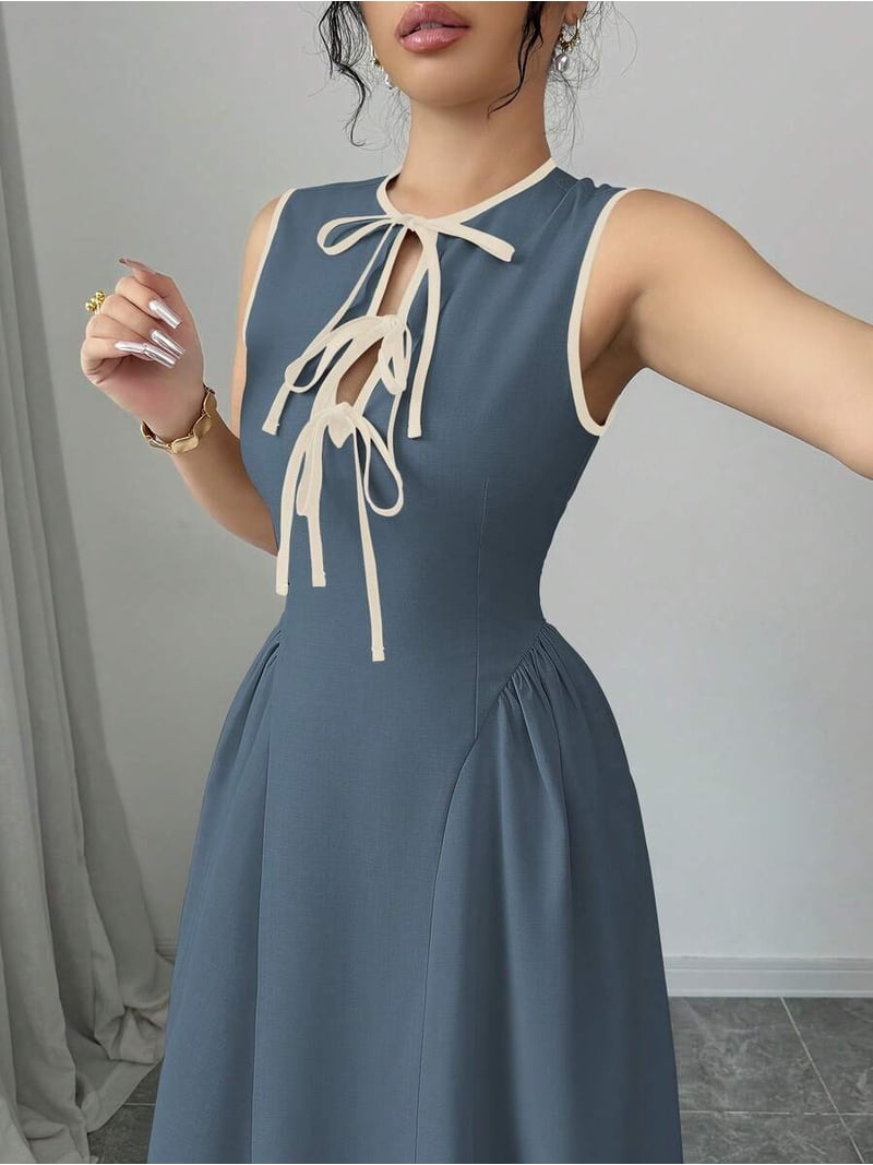 tie up ruched dress Lace up ruched evening dress in black