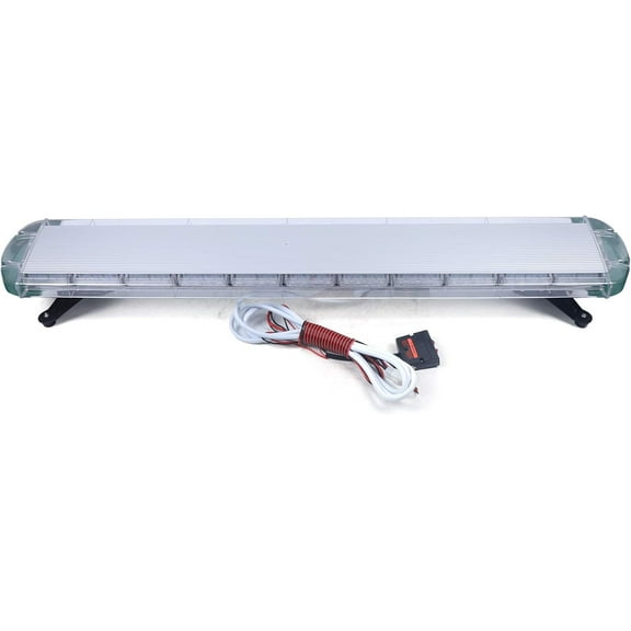 51" Light Bar Emergency Beacon Warn 16 Flashing Modes Strobe 96 LED Strip Flash Lamp Warn LED Strobe Lights Bars for Trucks(51" 96LED with Horn Display Switch)