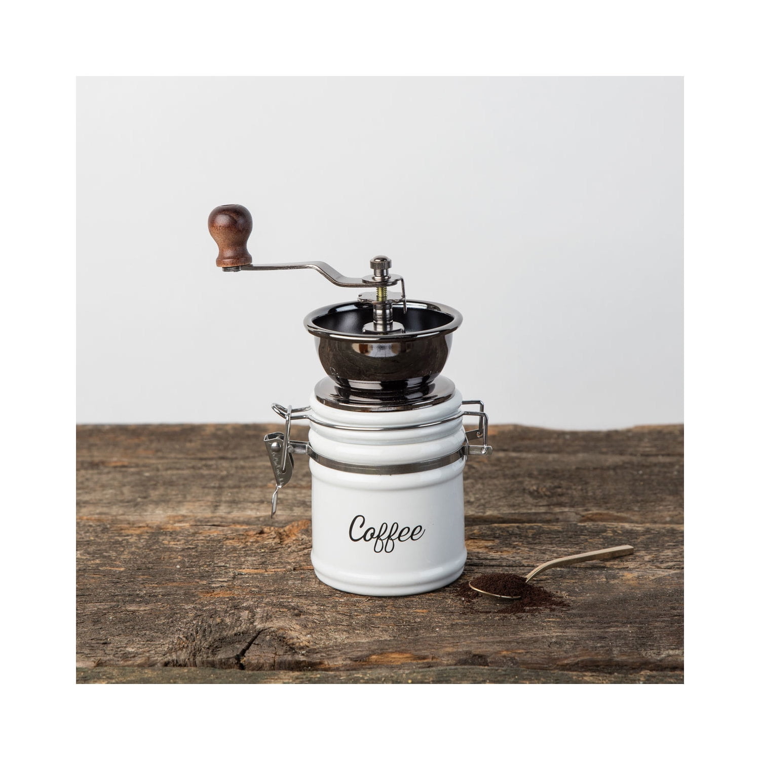 Twine Handheld Vintage Style Burr Coffee Grinder - Manual Adjustable Design