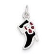 thumbnail image 1 of 925 Sterling Silver Noir Rouge Boot Collier Pendentif Charme, 1 of 6