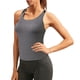 thumbnail image 5 of Gibobby Mujeres sin mangas deporte Yoga sólido fluido algodón Racerback blusa Top chaleco(Blanco,G), 5 of 5