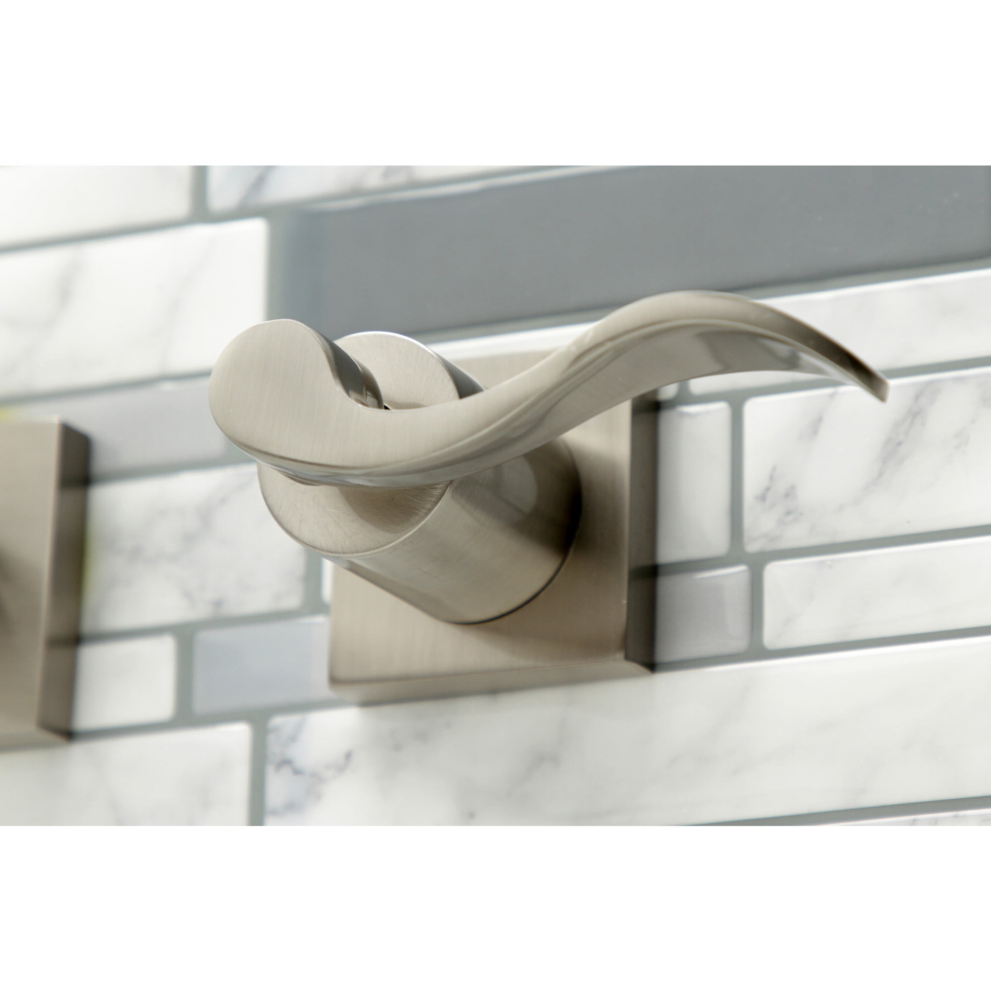 Kingston Brass KS6058DFL NuWave Two-Handle Wall Mount Roman Tub Faucet, Brushed Nickel