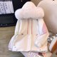 thumbnail image 4 of Chaqueta con capucha de manga larga, Parka holgada de gran tamaño con cuello de piel, abrigo grueso y cálido, ropa de invierno, 4 of 5