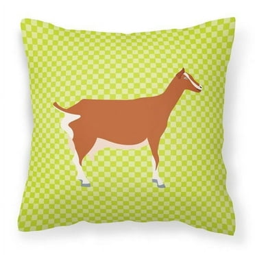 Carolines Treasures BB7707PW1818 Toggenburger Goat Green Fabric Decorative Pillow, 18 x 18 in.